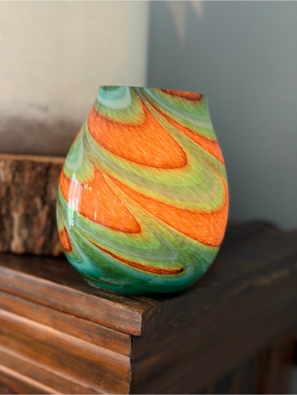 Intertek Retro Swirled Glass Accent Lamp | Wax Warmer. Artistic | Eclectic Moody